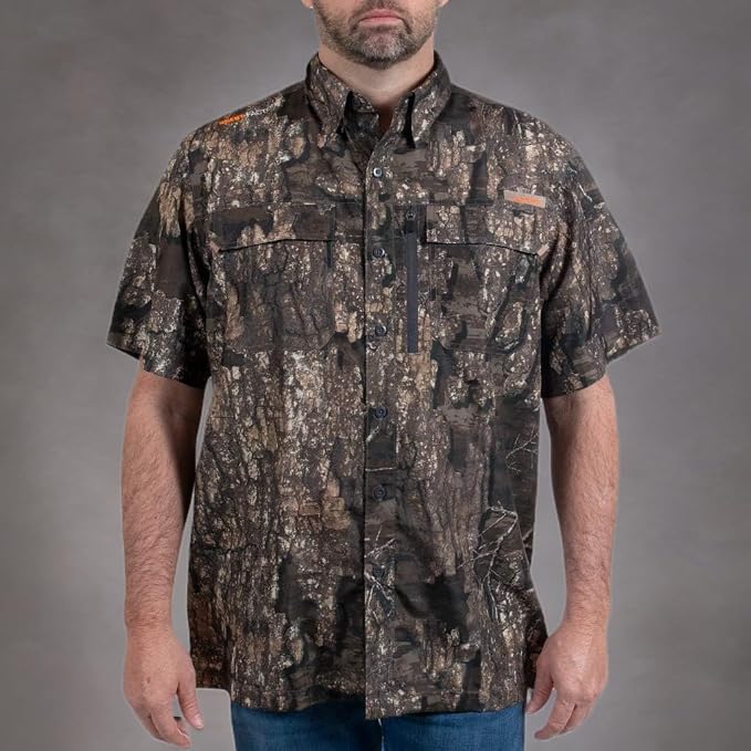 HABIT Men's Hatcher Pass Short Sleeve Camo Guide Shirt