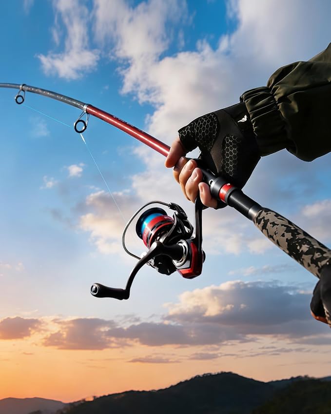 Ghosthorn Fishing Rod and Reel Combo Collapsible Fishing Pole Telescopic Fishing Rod Combo Travel Portable Fishing Set Carbon Fiber with Carrier Bag for Saltwater Freshwater