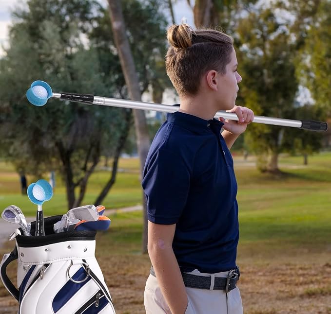 HOW TRUE Golf Ball Retriever, 12ft 15ft 18ft Aluminum Alloy Golf Ball Retriever Telescopic for Water Golf Ball Picker Grabber Golf Accessories Golf Gift