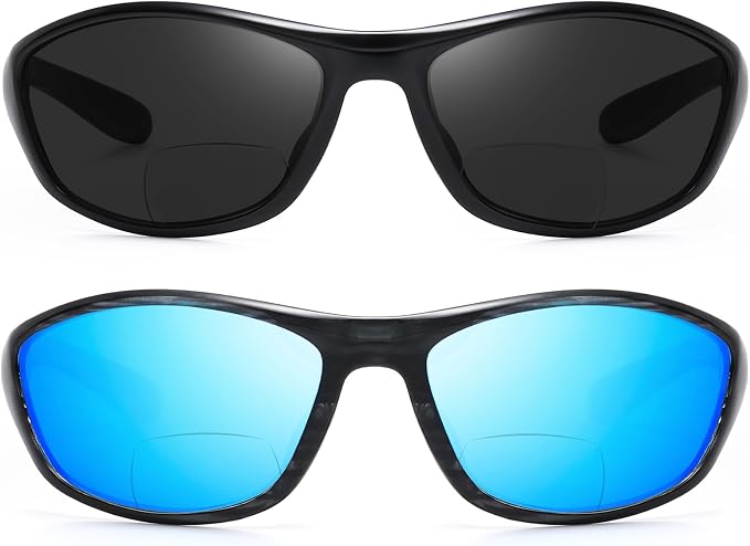 LKEYE Bifocal Reading Sunglasses Men Women Sports Style Sun Reader Wrap Around Build-In UV Protection Driving glasses LK6092