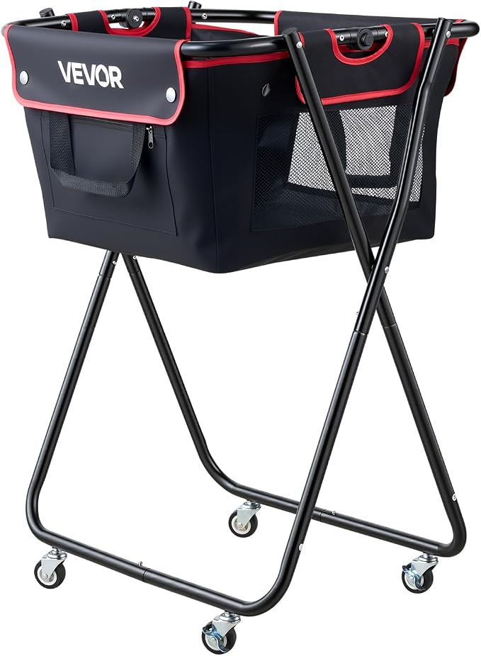 VEVOR Tennis & Pickleball Hopper Holds 200/175/150/120 Balls, 3-in-1 Tennis Foldable Pickleball Basket Cart for Easy Installation, Storage Bag for Tennis Training & Teaching