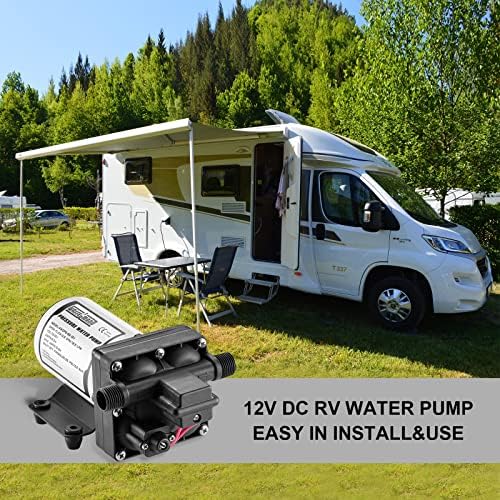 WASSERMANN RV Water Pump 12 Volt DC 5.0GPM 55PSI Replacement For 4008-101-A65 Water Pump Self Priming Diaphragm Pump with Pressure Switch for RV Kitchen Bathroom Marine Yacht Garden Camper Water Pumps