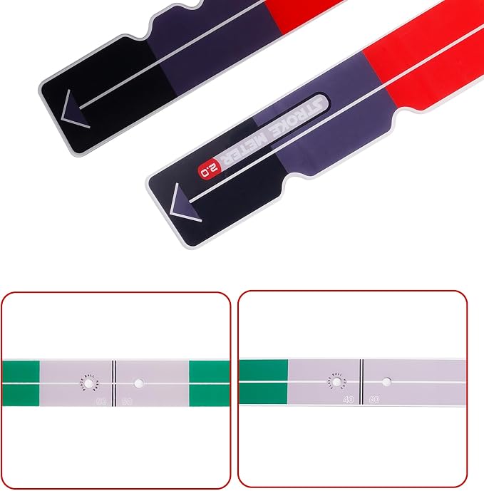 2PCS Golf Putting Aid Stroke Meter 2.0, Improve Stroke Length, Speed & Distance Control, Professional Alignment Aid for Indoor & Outdoor Practice