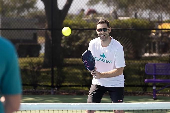 Diadem ICON Performance Pickleball Paddle | Graphite Carbon Fiber, Honeycomb Core, Fiberglass Face, Ultra Sleek Edge Guard, Spin Friendly | Indoor/Outdoor | USAPA Approved