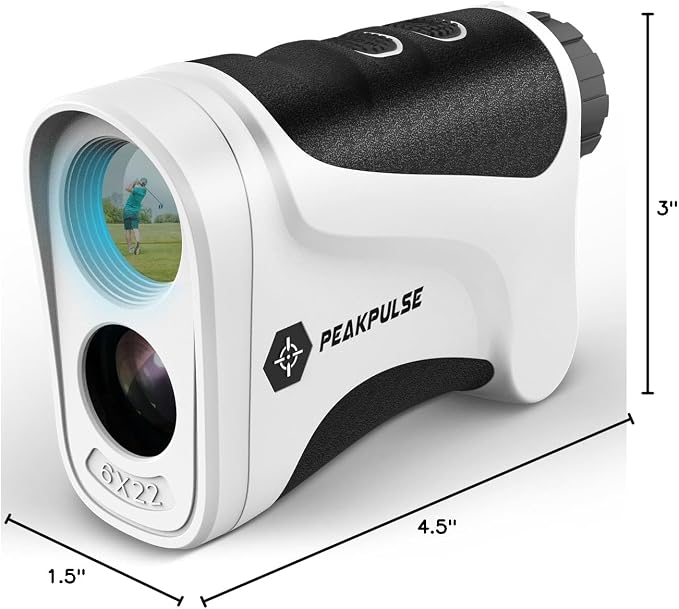 PEAKPULSE Golf Range Finder 650 Yards RangeFinder Golfing High Clarity Display 6X Magnification 0.5 Yard Accuracy Pin Seeker Easy to Use(No Magnet)