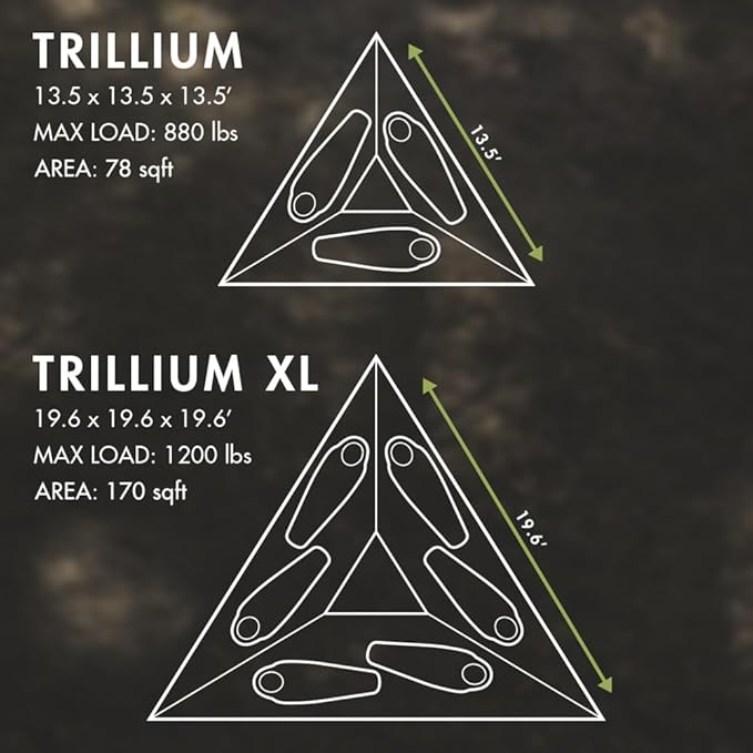 Tentsile Trillium Giant Hammock, The Original Tree Tent Company, 3 Adult Capacity, Anti-Roll, Central Hatch, Ratches and Straps Included, Designed in The UK (3 Person, Fresh Green)