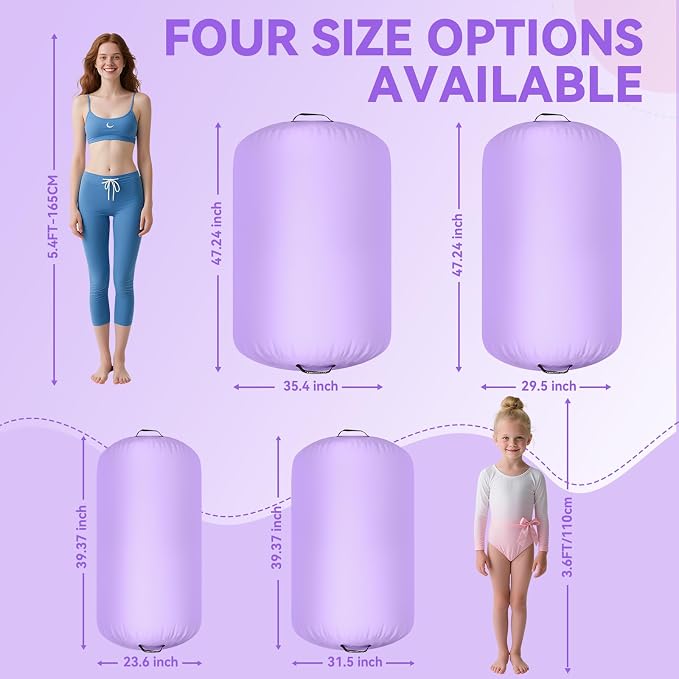 FBSPORT Air Roller Gymnastics Barrel, Inflatable Gymnastics Air Roller Inflatable Air Gymnastics Mat for Yoga Cheerleading Training Home Outdoor Indoor Use