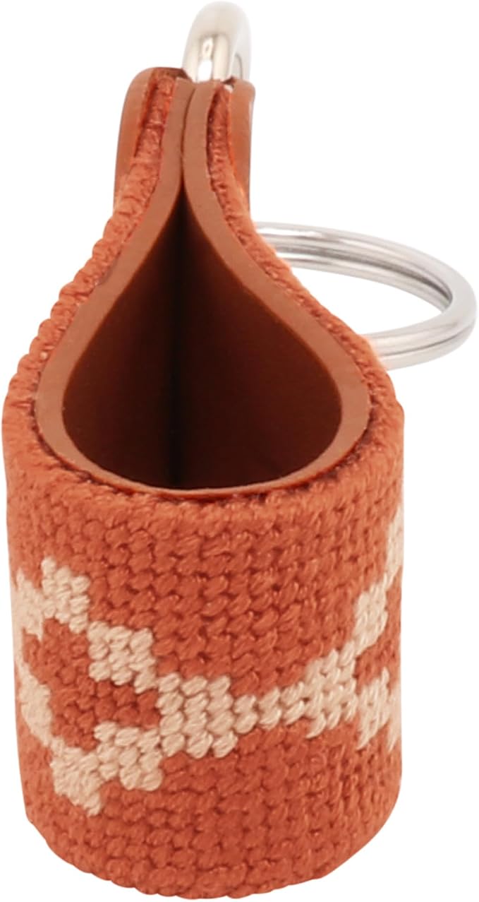 Leather Hand-Stitched Needlepoint Key Fob or Key Chain