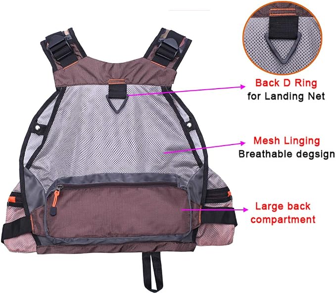 Kylebooker Fly Fishing Vest Pack Adjustable for Men and Women