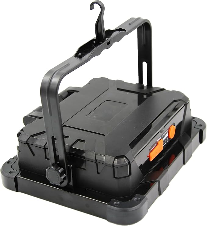 150W Portable Rechargable Dual Solar Panel LED Work Light with 5 Modes, 10000LM 21600mAh IP66 Waterproof Outdoor Flood Light
