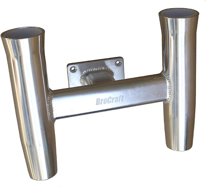 Brocraft Aluminum 2 Rod Holder/Transom Mounted/Wall Mount Rod Holder -90 Degree