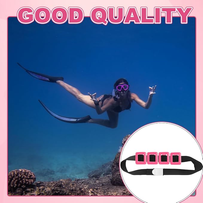 4 Pcs Scuba Weight Belt,Dive Weight Belt,Nylon Coated Dive Weights Block,2.2LB Scuba Weights,Freediving Weighted Dive Belts with Metal Block Buckle for Free Diving Spearfishing