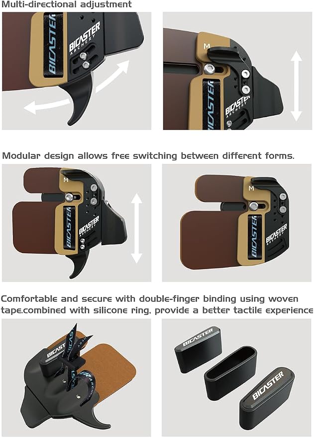 BICASTER Archery Log Recurve Finger Tab Cordovan (Large, Left)