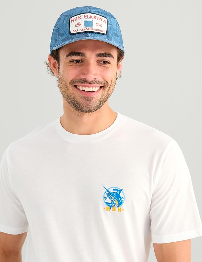 HUK Mens Fishing Graphic Tee, Performance Short Sleeve, Quick-Dry