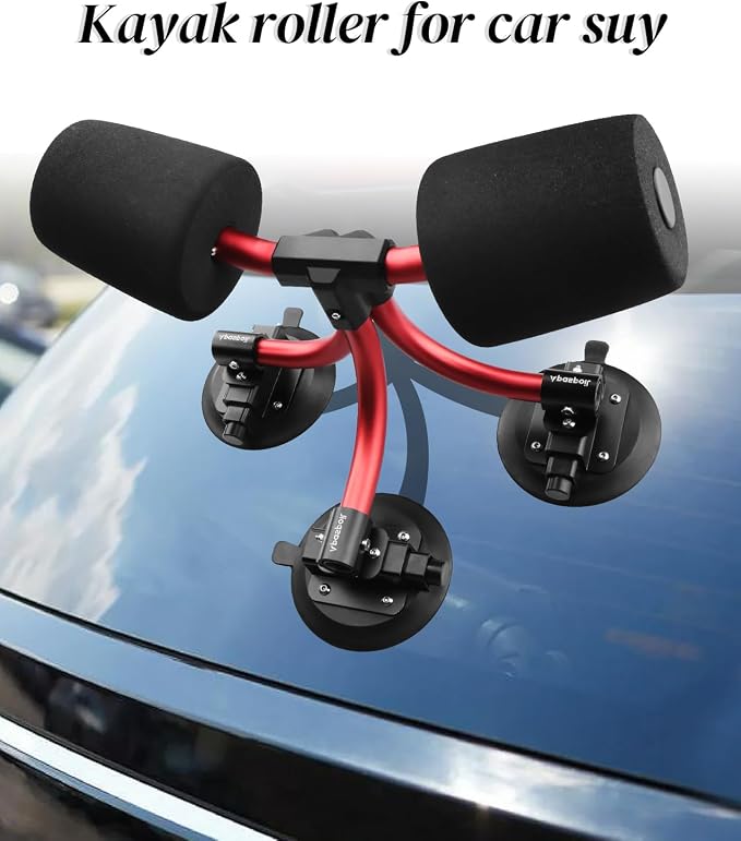 Kayak Roller, Kayak Loader Assist with Suction Alert Design, Triangle Structure & Heavy Duty Suction Cups