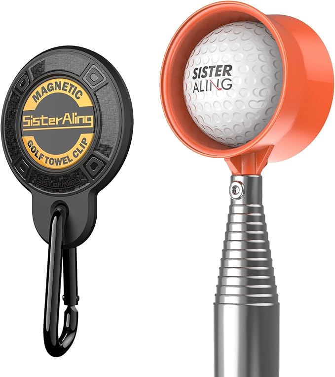 Magnetic Clip for Golf Towel and 9ft/12ft Water Telescopic Golf Ball Retriever