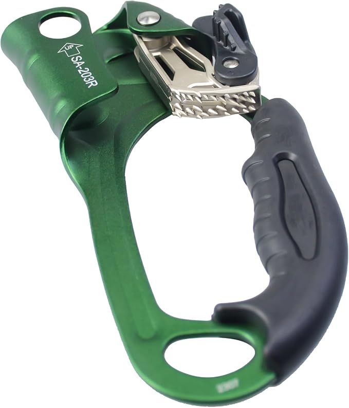 UIAA & CE Certified Climbing Rappelling Equip Hand Ascender Left Right Hand for 8-13mm Rope 4kN