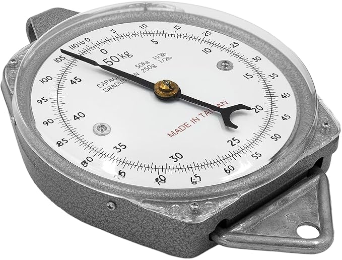 Zenport Accuzen Hanging Mechanical Dial Scale, 100-Pound, 100-lbs, silver
