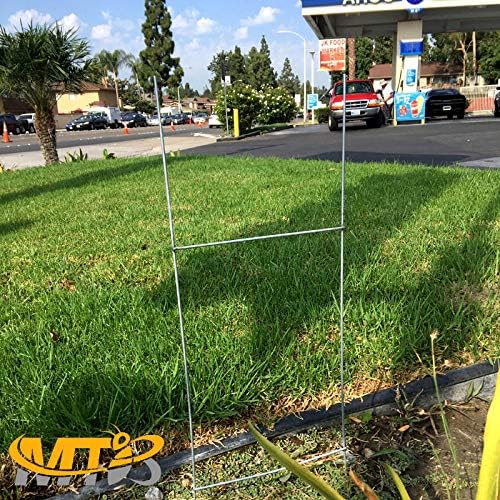10 Pack H Frame Wire Stakes 30 x10 inch 9 Gauge Galvanized Wire -Yard Sign Stakes Fit for 4mm, 5mm Corrugated Signs, Heavy Duty Metal Step Stakes