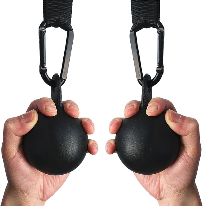 Pull Up Grips Set with Hanging Straps and Strong Carabiner, Finger Strengthener,Forearm, Biceps, Ninja Warrior, Back Muscles Training