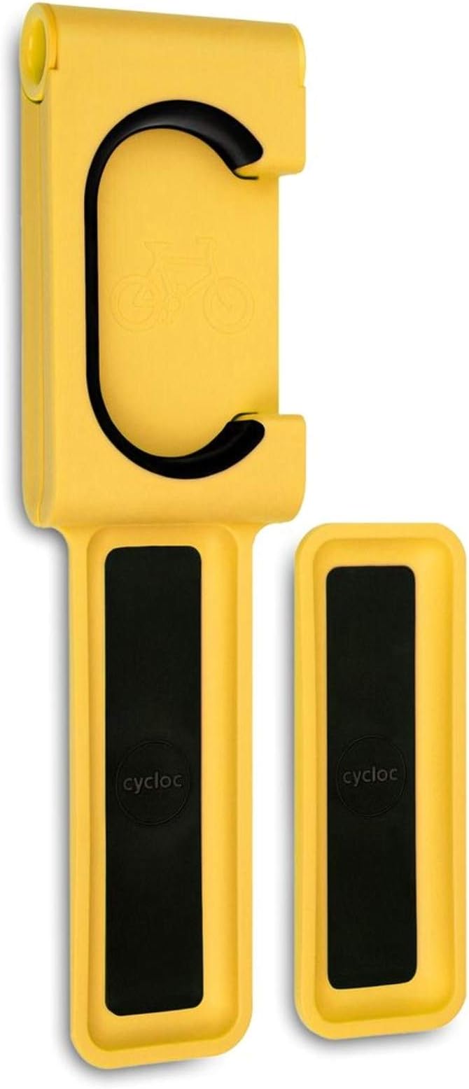 cycloc Endo - Wall Mount Bike Storage Rack – Vertical Wheel Hung Cycle Storage - Yellow | indoor-bike-storage