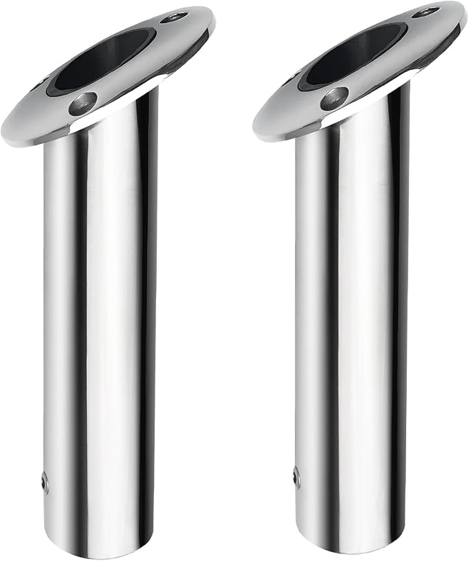 Fishing Rod Holder 2 Pack, 316 Stainless Steel 15/30/90 Degree Rod Holders for Fishing Boat, Flush Mount with Cap, Heavy Duty