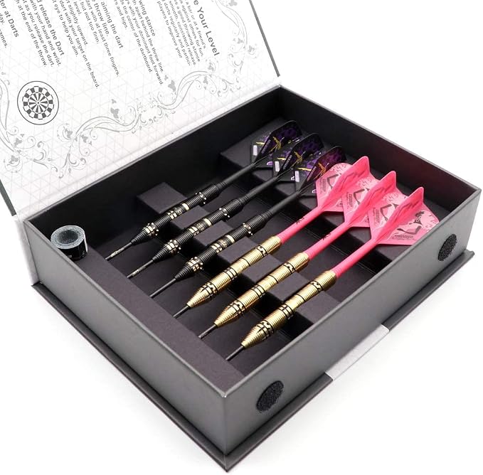 CUESOUL Jazz-Metal Luxury Steel Tip Darts Set 21g/24g/26g with AK5 Integrated Dart Flights