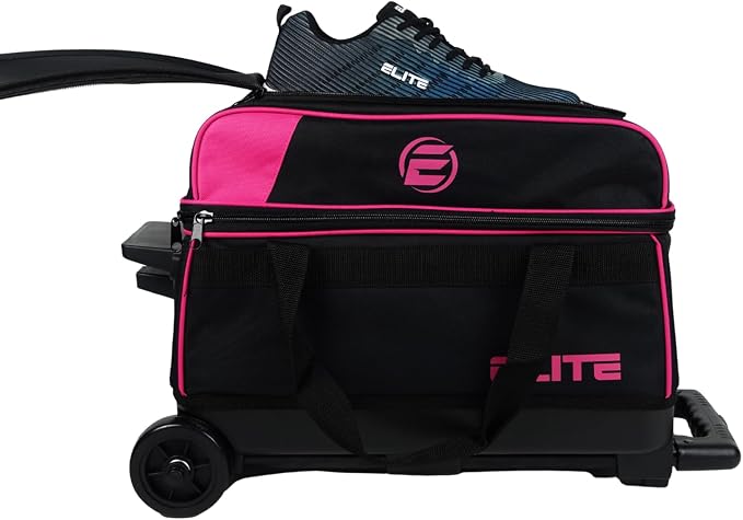 ELITE Basic Bowling Bag Double (2) Ball Roller with Rolling Wheels