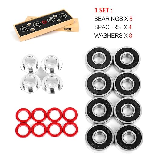 Limit LMT608RS ABEC 9 Precision Bearing Set | Fits Most Wheels, For Kick Scooters, For Pro Scooters, For Inline Skates, For Skateboards