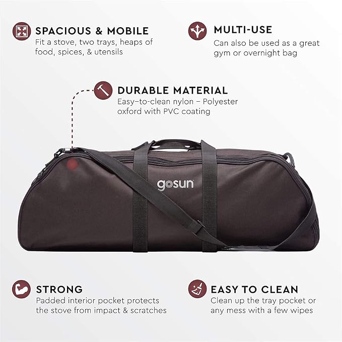 GOSUN Outdoor Carrying Case - Outdoor Cooking Accessories Storage Multifunctional Zipper Bag - Perfect for Storing Solar Cooker Fusion & Utensil Carrying Bag with Zipper Pockets