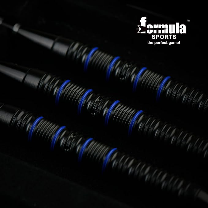 Formula Sports 90% Tungsten Steel Tip Darts Set - Professional Steel Tip Darts Set with Flights, Shafts and Sharpener, Available in 21g/22g/23g/24g