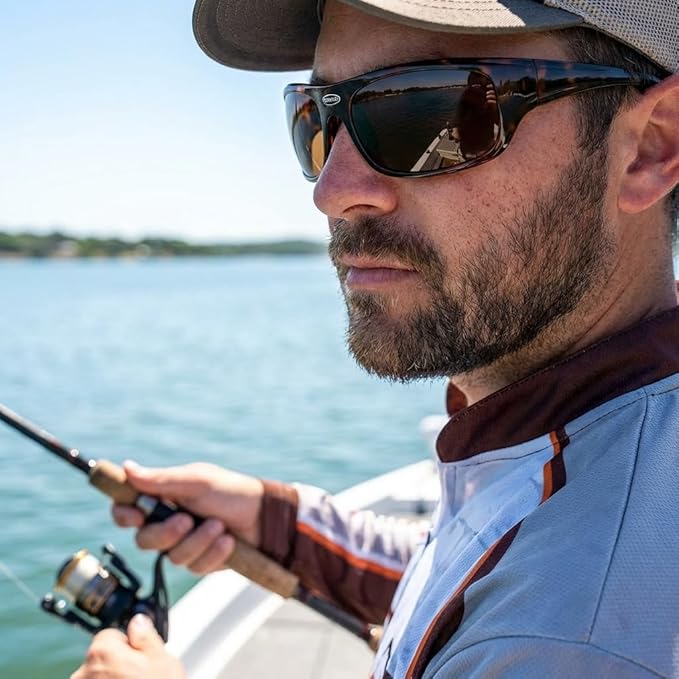 Renegade Patented Bifocal Polarized Reader Full Rim Men's Fishing Sunglasses 100% UV Protection with Microfiber Bag (Tortoise Frame, Brown Lens, Bifocal +1.50)