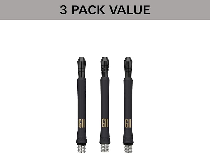 Target Darts Phil Taylor Gen 11 Power 9-Five Shafts, Raw Power Titanium Dart Shafts Pack of 3 | Phil Taylor G11 Black Shaft Set, Professional Dart Accessories – Short/Intermediate/Medium Length