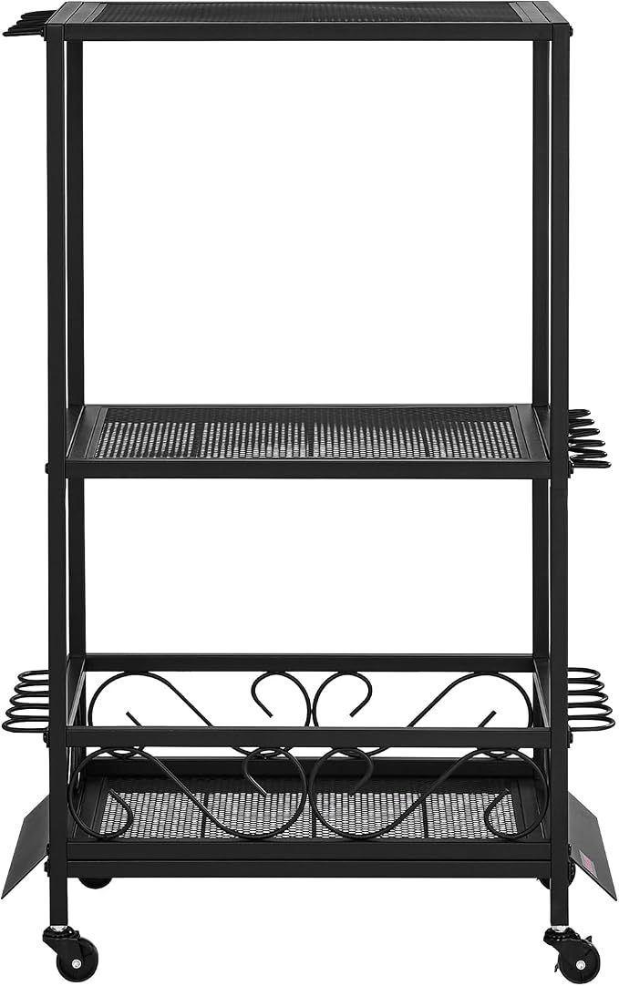 VEVOR Fishing Rod Holder for 10-Rods, Mobile Fishing Pole Rack Cart with Wheels, Fish Gear Equipment Organizer for Garage Home Indoor Use, for Tackle Box Reel Accessories Storage, Gifts for Men