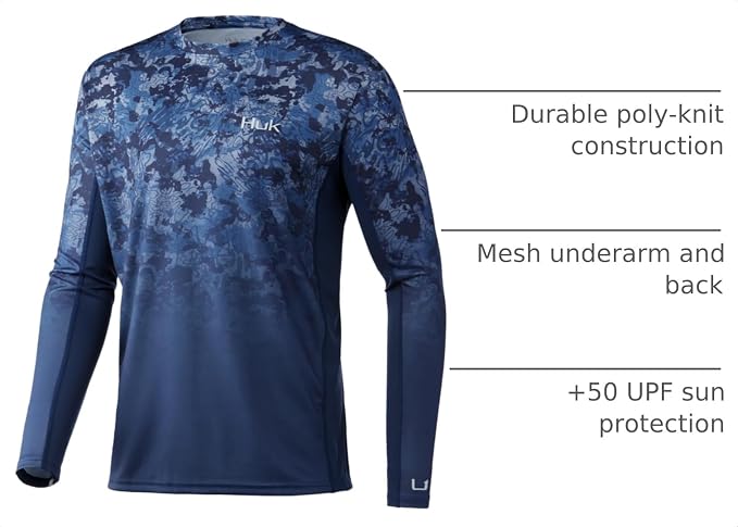 HUK Men's Icon X Long Sleeve Shirt, Performance Fishing Shirt