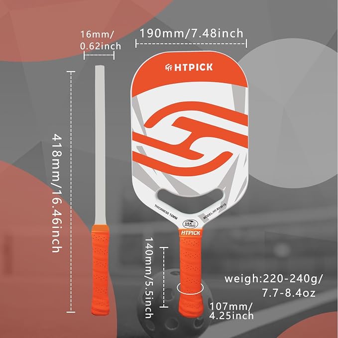 Pickleball Paddles | T700 Carbon Fiber Pickleball Paddle with Aero Throat | Hot-Press Moulding | 16mm Polymer Core | Specifically Engineered for Swing Speed and Manoeuvrability