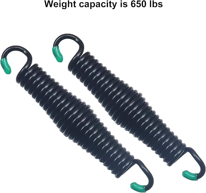 Porch Swing Springs Hammock Chair Spring Hold up to 1300lbs Heavy-Duty Chrome Springs for Hanging Chairs Ceiling Mount Porch Swings Punching Bag - 2 PCS Black