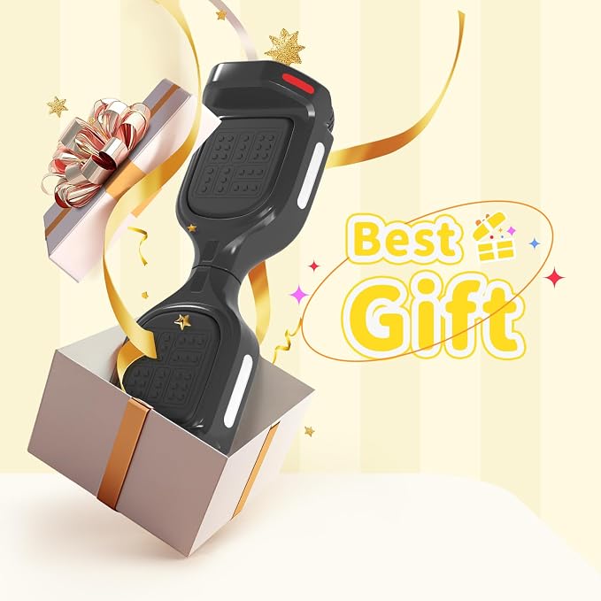 SIMATE 6.5" Bluetooth Scooter, LED Lights & APP & Music Speaker, Long Battery Life, Gifts for Kids & Adults & Girls & Boys, for All Ages