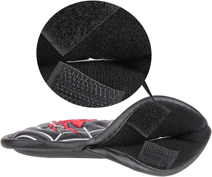 Spider Embroidery Black Golf Club Driver/Fairway Wood/Hybrid/Iron Head Cover