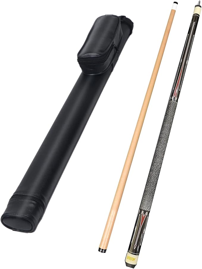 SUPERDIAMOND Pool Cue Stick Set Billiard Cue Sticks with Hard Case, 2-Pieces 58" Pool Table Sticks, 12.5 mm Tip Pool Queue,Pool Stick Set for Home Recreation, Billiards Clubs, Training