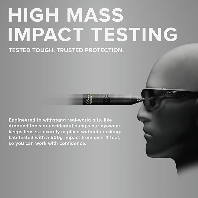 LIFT Safety Switch Safety Glasses | ANSI Z87.1 Rated | Anti-Fog Polycarbonate Lenses | UV-A/B/C Protection | TR-90 Frame