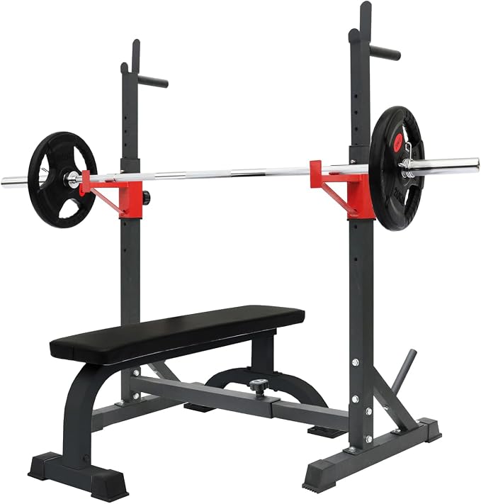 Multi-Function Squat Press Barbell Rack Stand, Height Adjustable Barbell