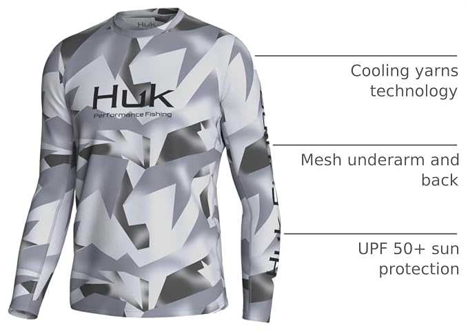 HUK Men's Icon X Long Sleeve Shirt, Performance Fishing Shirt