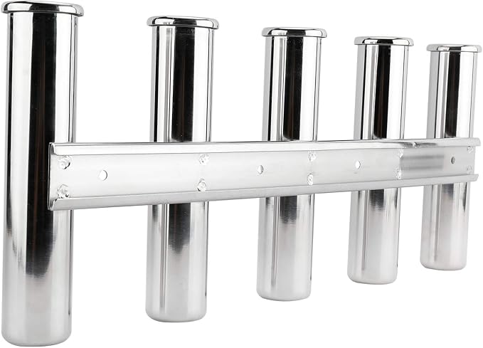YaeMarine Fishing Rod Holder 316 Stainless Steel Fishing Rod Rack 3Tube/4Tube/5Tube/6Tube Mirror Finish for Marine Boat Yacht Camper