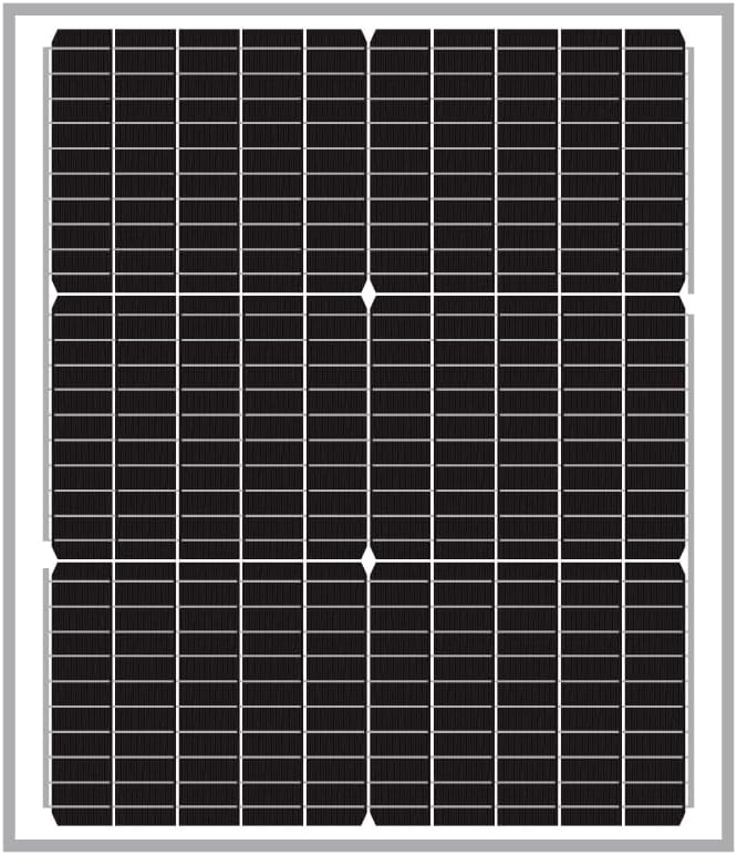 Newpowa 50W 10BB Mono Solar Panel 50 Watts Monocrystalline Module with 3ft Connectors for RV,Boat,Home Off Grid System