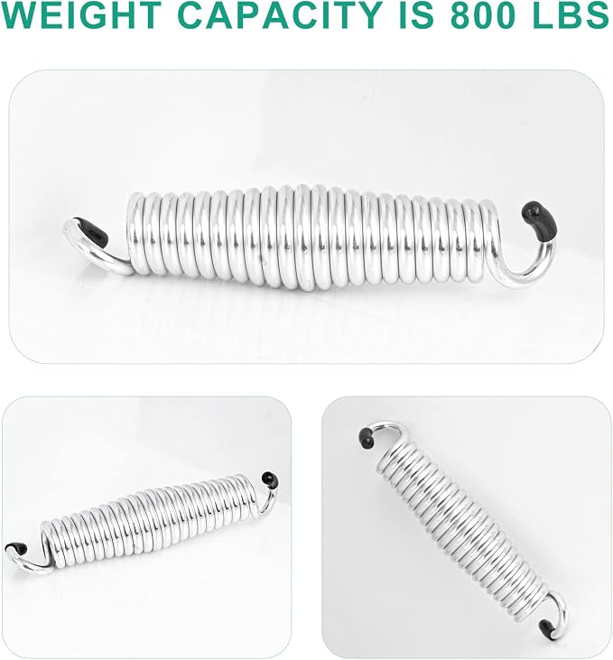 Porch Swing Springs Hammock Chair Spring Hold up to 1600lbs Heavy-Duty Chrome Springs for Hanging Chairs Ceiling Mount Porch Swings Punching Bag - 2 PCS Sliver