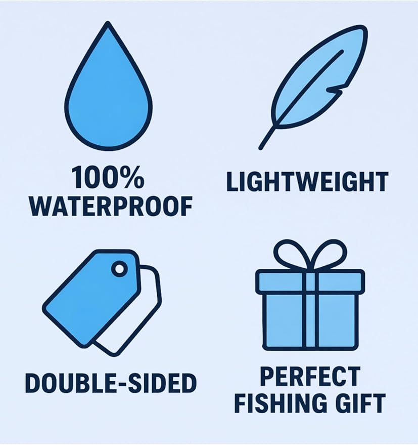 Fishing Knot Tying Chart Set #1-8 - Waterproof Quick Reference Guide to Essential Fishing Knots - (Freshwater, Saltwater, and Fly Knots) - Double-Sided & Easy to Read - Great Gift for Beginners