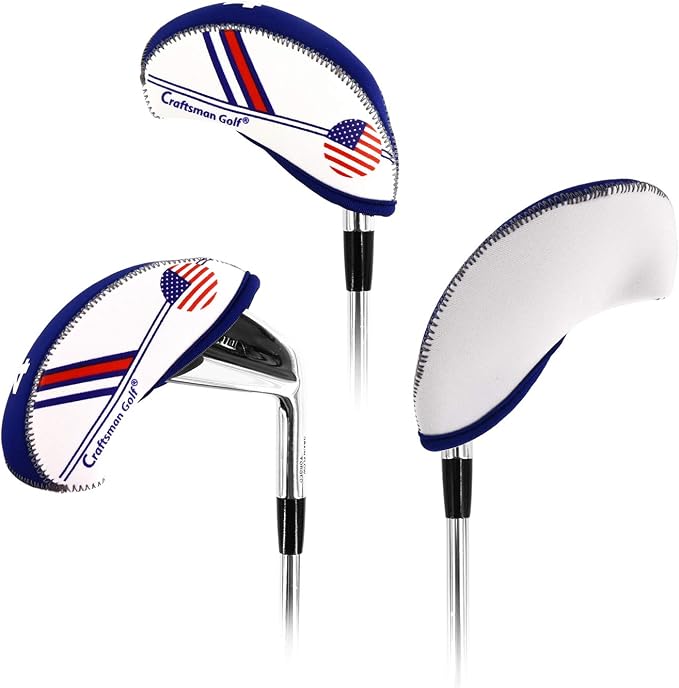 Craftsman Golf US Flag Neoprene Golf Club Head Cover Wedge Iron Protective Headcover for Callaway, Ping, Taylormade, Cobra, Etc.
