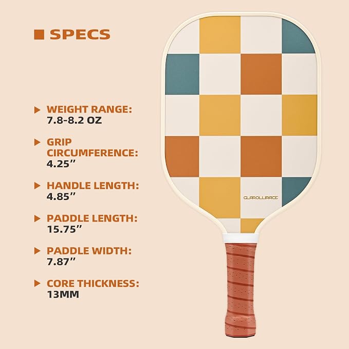 Pickleball Paddles Set of 2 | 4 Pickleball Rackets, USAPA Approved Pickleball Set, Fiberglass | Carbon Fiber Surface & 13 mm PP Honeycomb Core,4 Indoor & Outdoor Pickle Balls