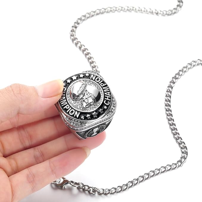Highergo 10 Pcs Basketball Softball Baseball MVP Dancer Champion Trophy Ring with Display Stand Star Football Soccer Volleyball Golf Cheerleading Bowling Track Field